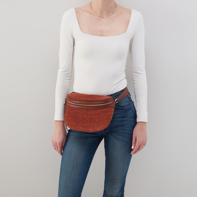 HOBO Juno Embossed Suede Belt Bag