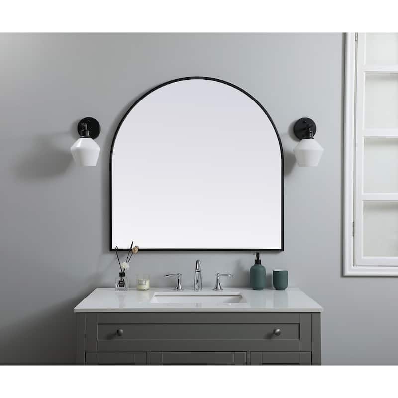 Indigo Home Metal Frame Arch Mirror 36x36 Inch
