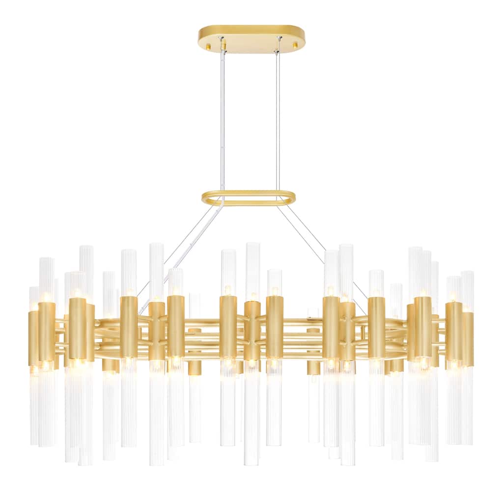 Orgue 72 Light 39in Satin Gold Chandelier - Satin Gold