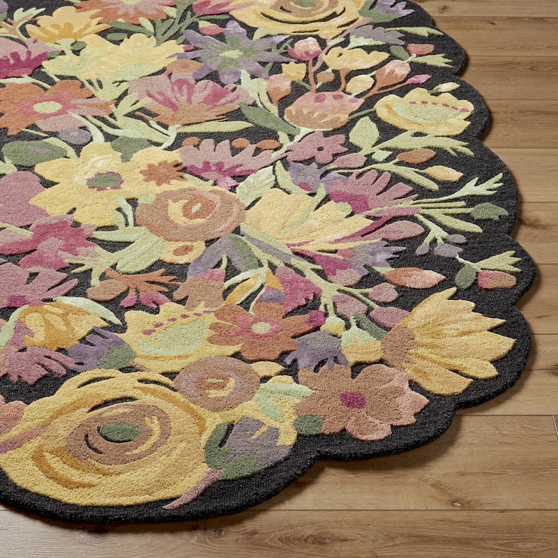 Faith Coastal Floral and Botanical Area Rug