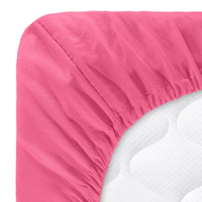 Lavish Home 3-Piece Brushed Microfiber Twin Sheet and Pillowcase Set (Pink)