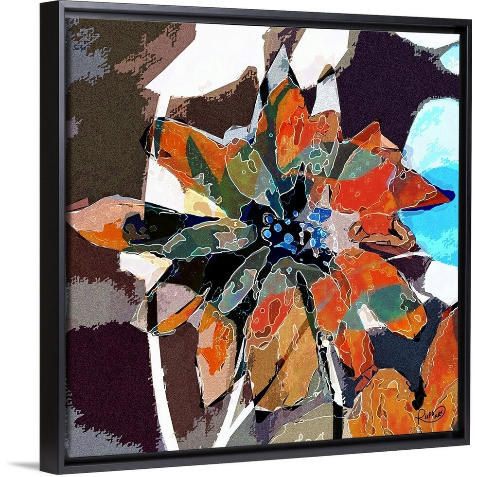 Shop Abstract Flower Iv Black Float Frame Canvas Art Free