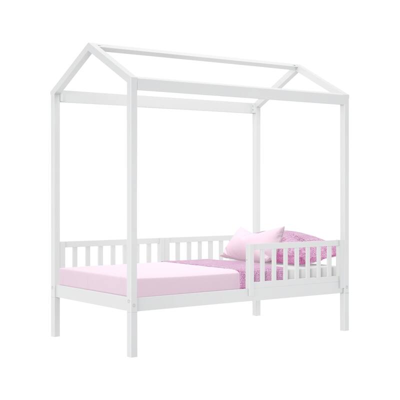 Max and Lily Twin House Bed with Guard Rail