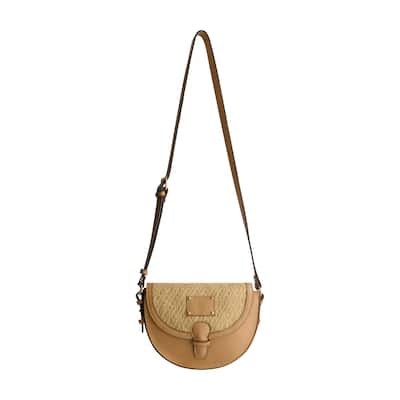 Tommy Bahama Raffia/PU Crossbody Flap Bag