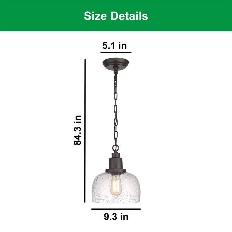 1 Light hanging light dark bronze pendant light glass, metal island tlight