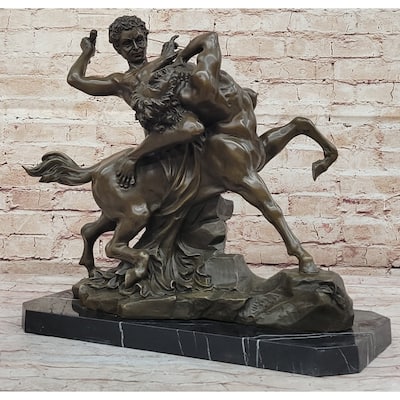 Theseus Slaying The Centaur Bronze Sculpture Statue Greek Mythology