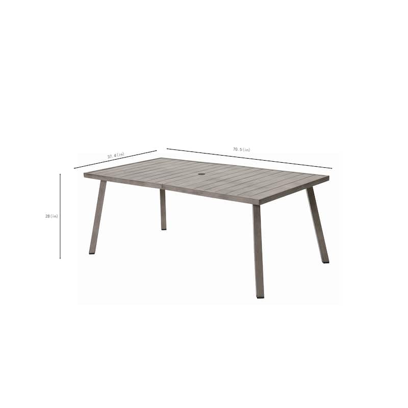 Outdoor Folding Iron Dining Table Weather-Resistant & Space-Saving for Patio Use