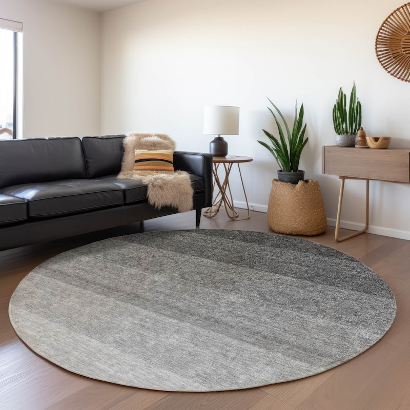 Premium Washable Super Soft Ombre Mod Mayfield Rug - Black - 8' x 8'