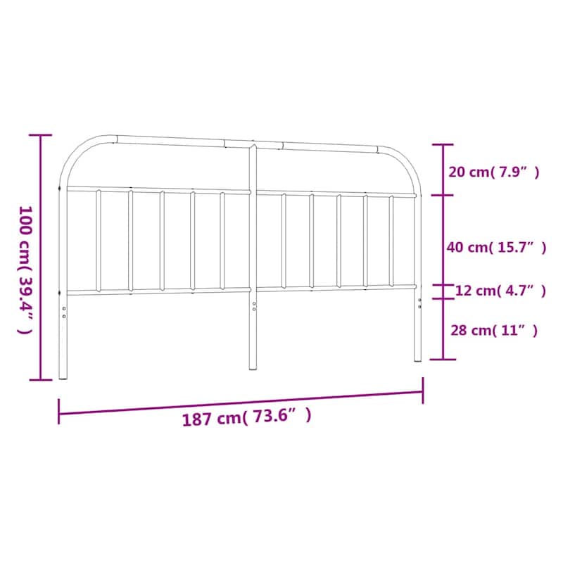 vidaXL 38.2 Inch Metal Headboard, Farmhouse Rustic Headboard Only