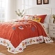 preview thumbnail 8 of 10, Barefoot Bungalow Topanga Orange Bohemian Floral Quilted Bedspread Set