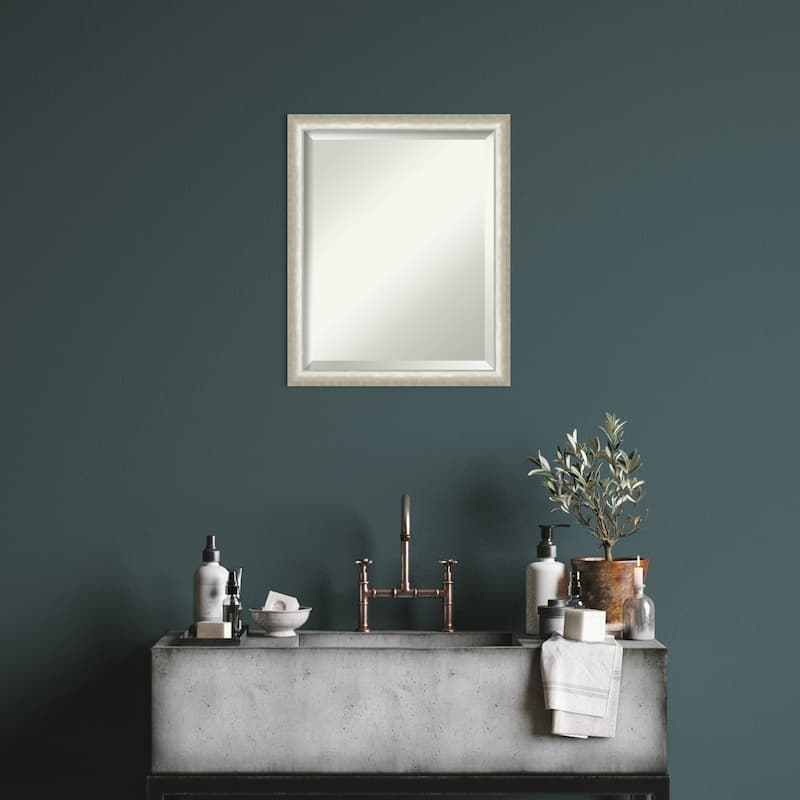 Two Tone Beveled Wood Framed Wall Mirror