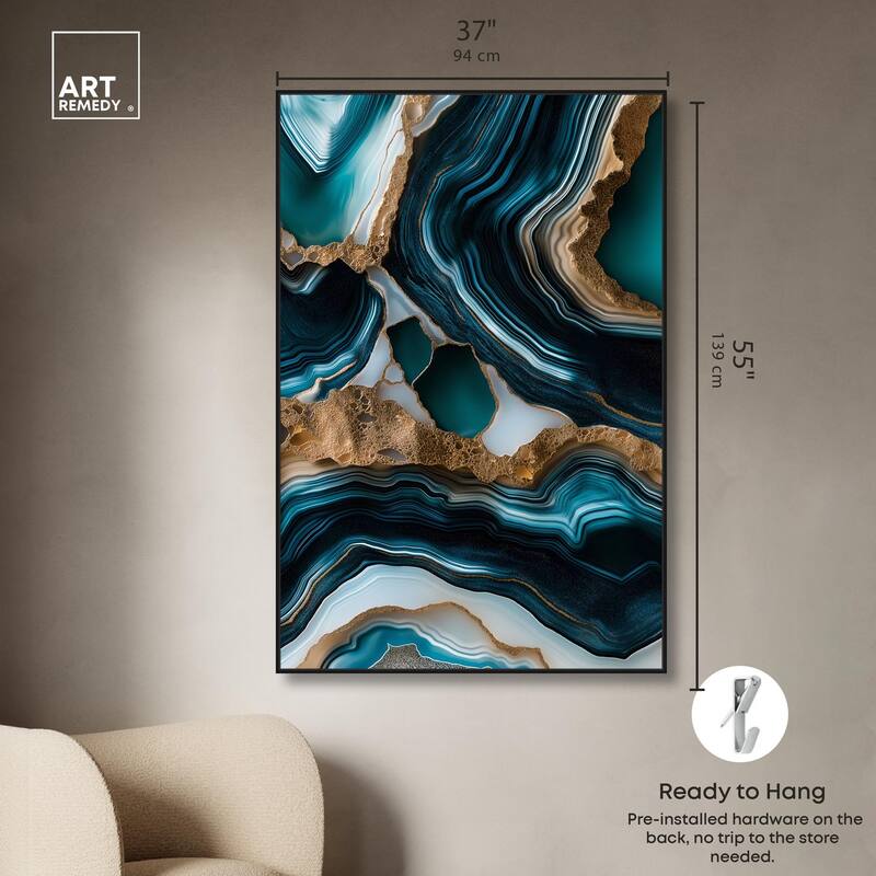 Teal Tectonic II Canvas by Art Remedy