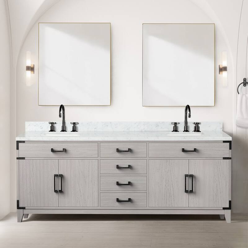 Laurel Bath Vanity Carrara Marble Top, Sink and Faucet