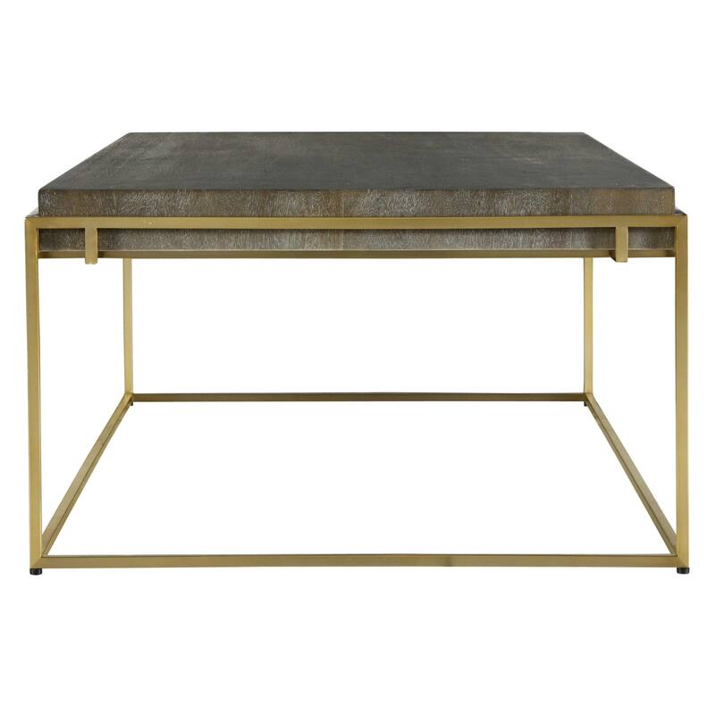 Rectangular Top Framed Coffee Accent Table - 48" - Brown and Gray