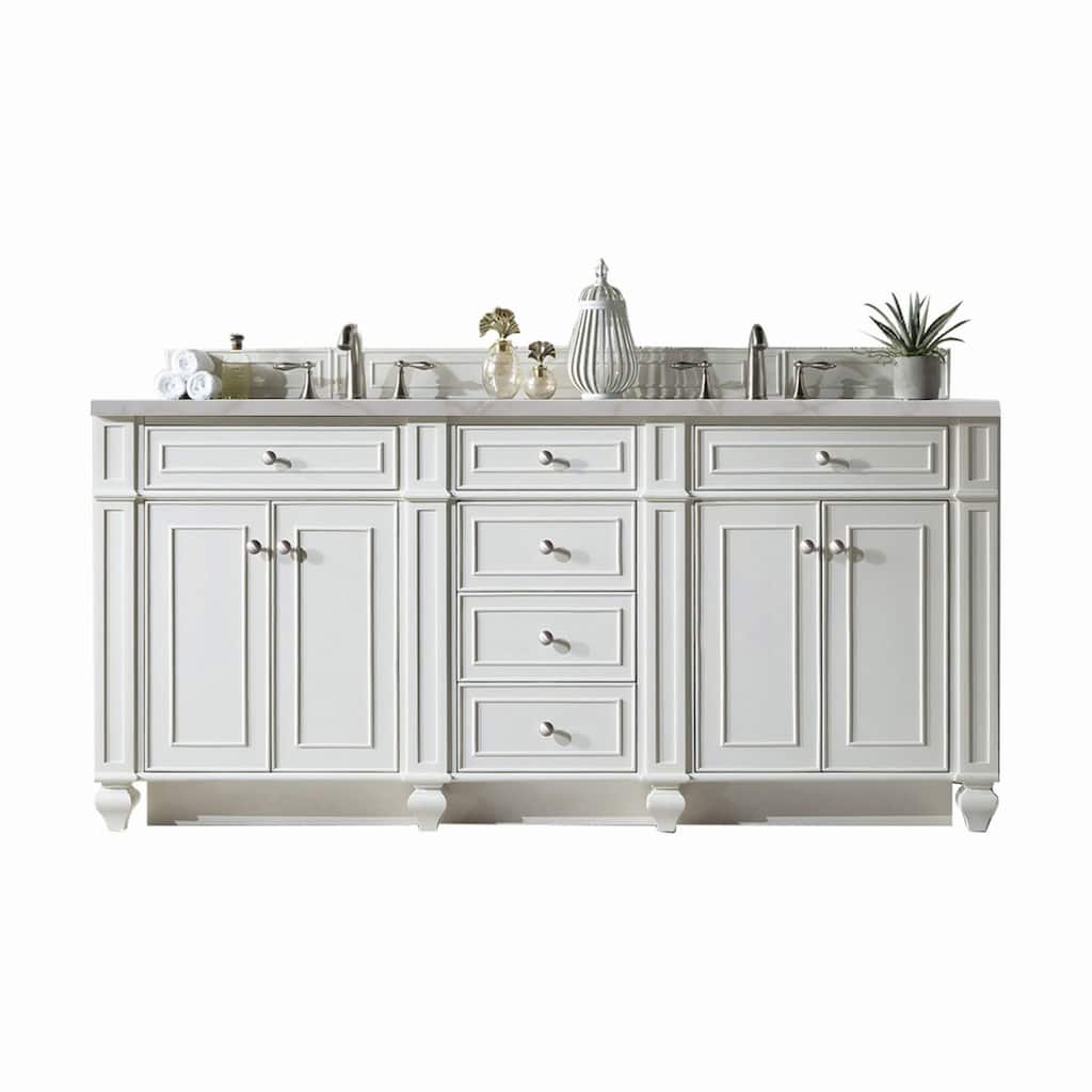 James Martin Vanities 157-V72-3VSL Bristol 72" Double Basin Walnut