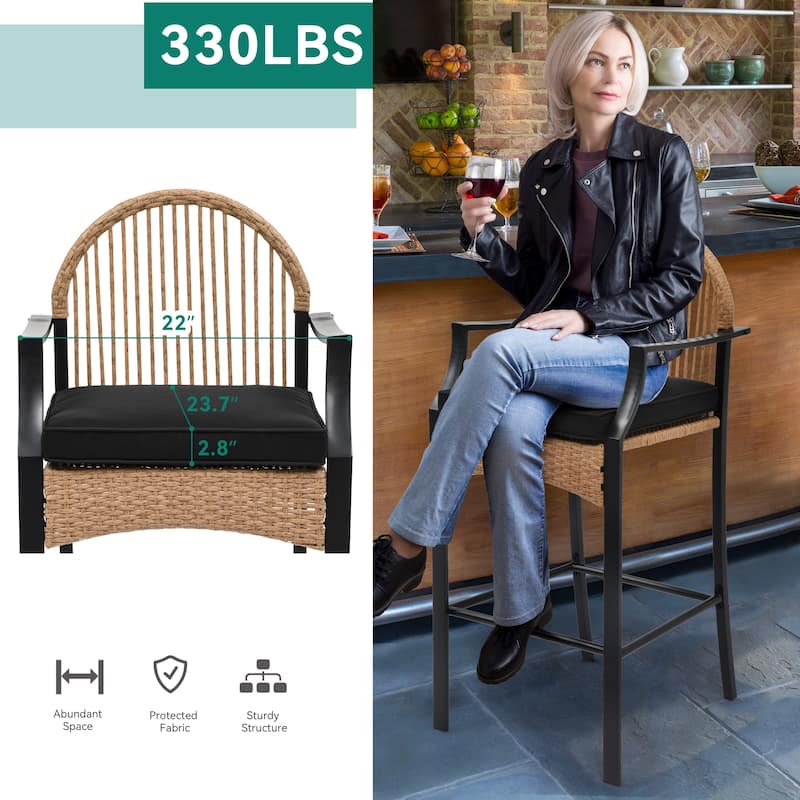 Round 2 - Person Outdoor Dining Set with Cushions