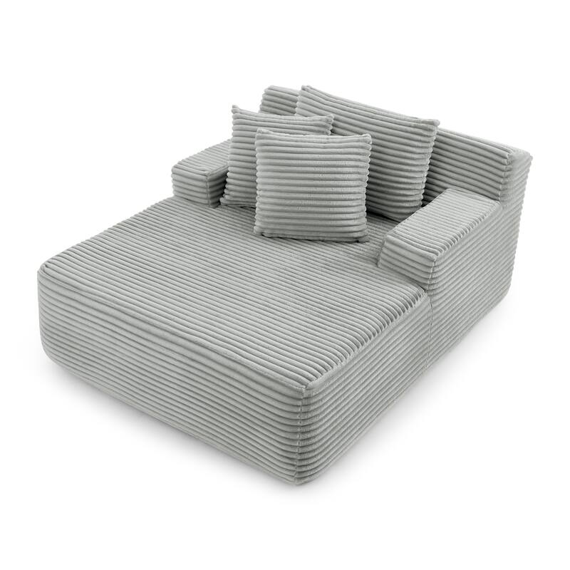 Oversized Single Lazy Sofa Lounge Chair, High-Density Foam Filled Reading Chair, Velvet Upholstered Boneless Chairs