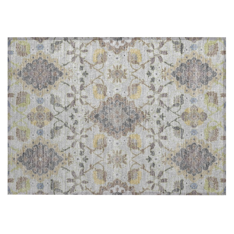Machine Washable Indoor/ Outdoor Boho Traditional Chantille Rug