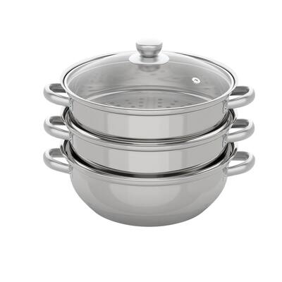3 Tier Stainless Steel Steamer Cookware Set