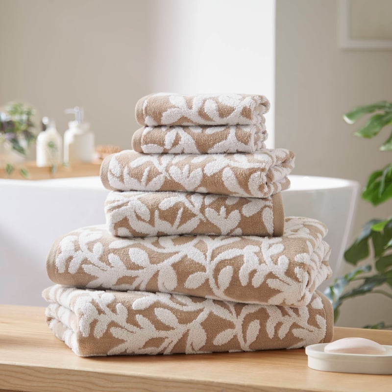 Madison Park Skyler 6 Piece Towel Set - 27x54" - Taupe