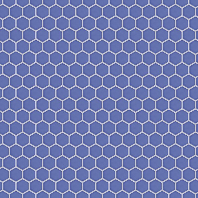 Merola Tile Tribeca 2" Hex Glossy Periwinkle 11-1/8" x 12-5/8" Porcelain Floor and Wall Tile - Case (10 Tiles)