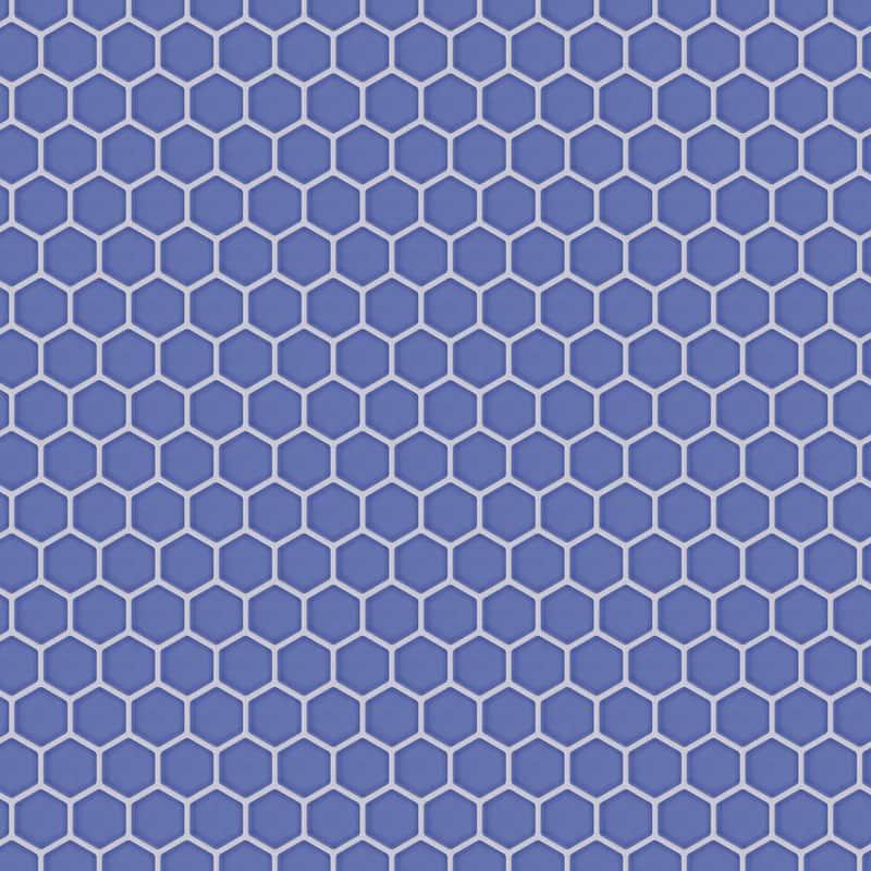 Merola Tile Tribeca 2" Hex Glossy Periwinkle 11-1/8" x 12-5/8" Porcelain Mosaic Floor and Wall Tile - Blue - Case (10 Tiles)