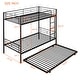 preview thumbnail 19 of 17, 2 In 1 Multifunction Twin Over Twin Metal Bunk Bed With Trundle