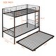 preview thumbnail 19 of 17, Black Twin over Twin Size Metal Bunk Bed With Trundle, Can be Divided into Two Beds