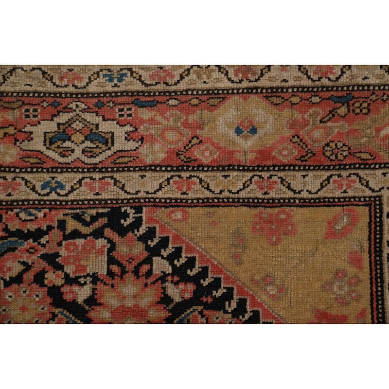 Hand Knotted Oriental 100% Wool Carpet Traditional Geometric Black Malayer Area Rug - 6' 5'' X 4' 5''