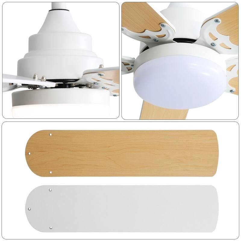 42" Farmhouse Reversible Ceiling Fan with LED Light and Remote Control