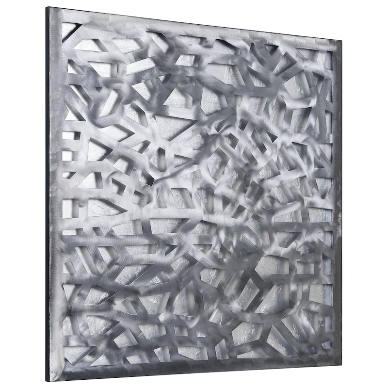 Polished Steel Wall Sculpture Abstract Wall Art with Gold/Silver Leaf