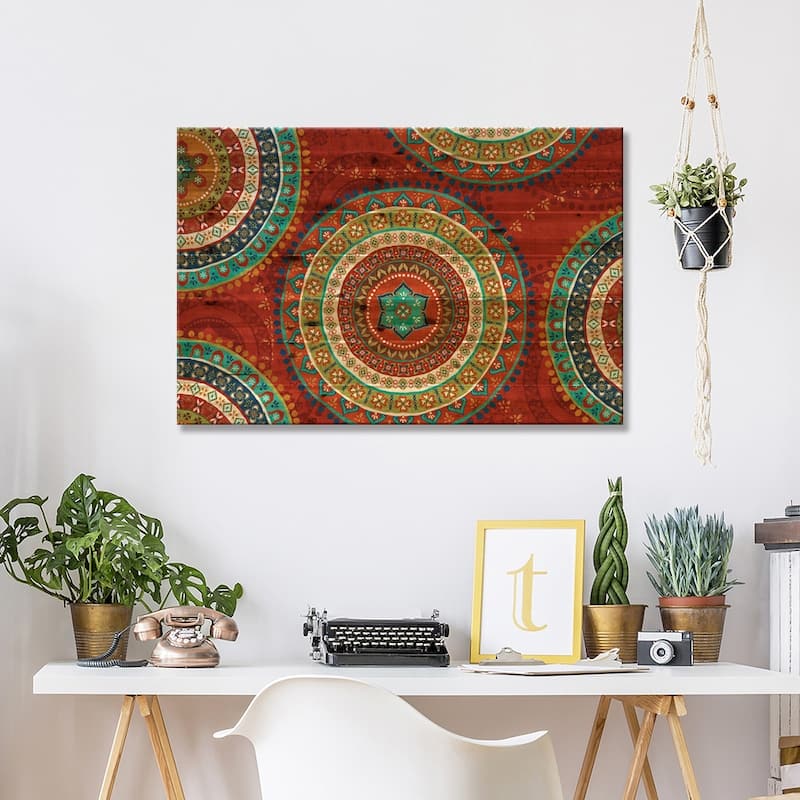 Mexican Fiesta VII Print On Wood by Veronique Charron - Multi-Color