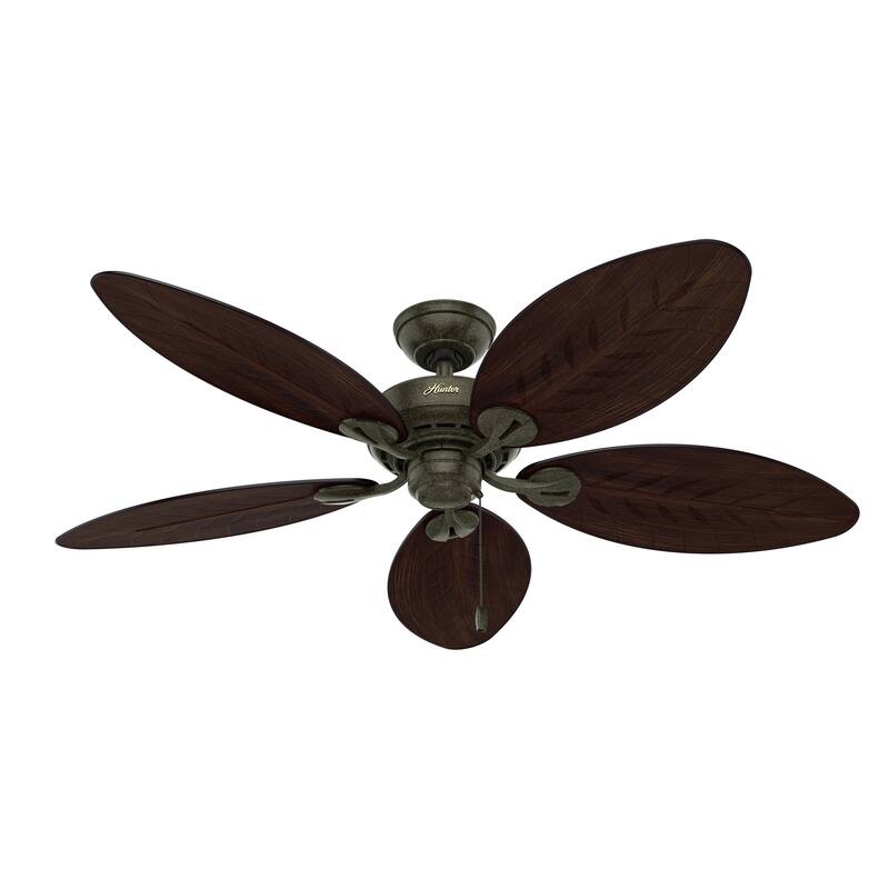 Hunter 54" Bayview Outdoor Ceiling Fan with Pull Chain - Tropical - DAMP RATED!