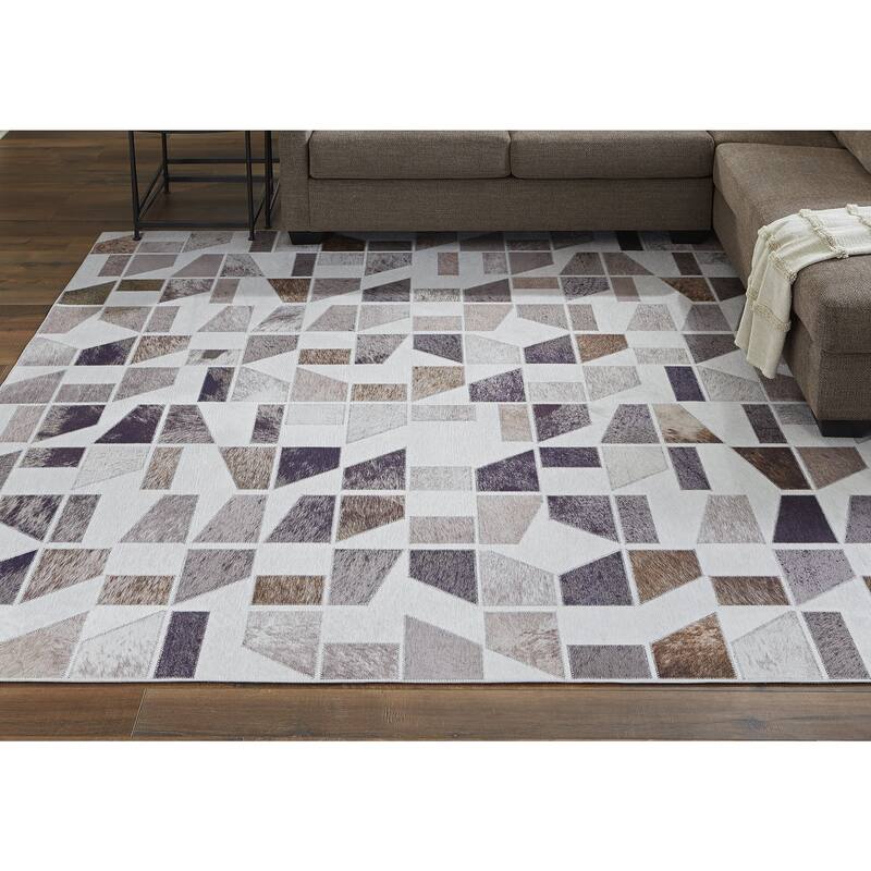 Signature Design by Ashley Jettner Ivory/Purple Rug - 60" W x 83.5" D x 0.25" H