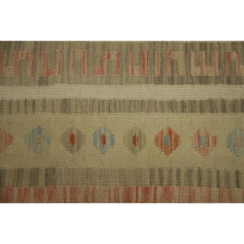 Hand Woven Oriental 100% Wool Carpet Southwestern Tribal Multi-Colored Kilim Area Rug - 7' 10'' X 5' 9''