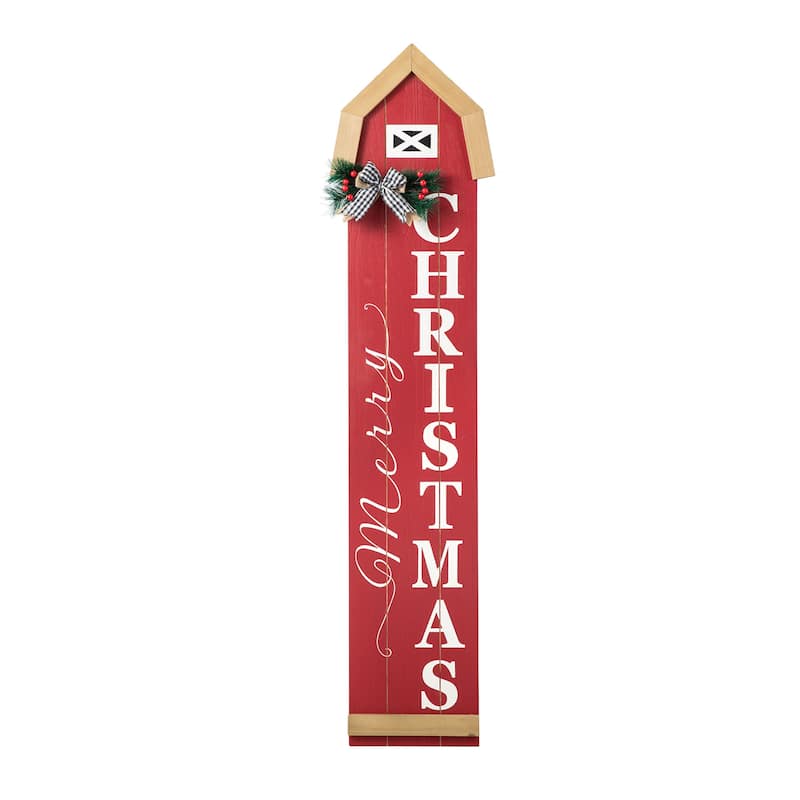 Glitzhome 42"H Christmas Wooden"Merry Christmas" Porch Sigh - Merry Christmas - 42"
