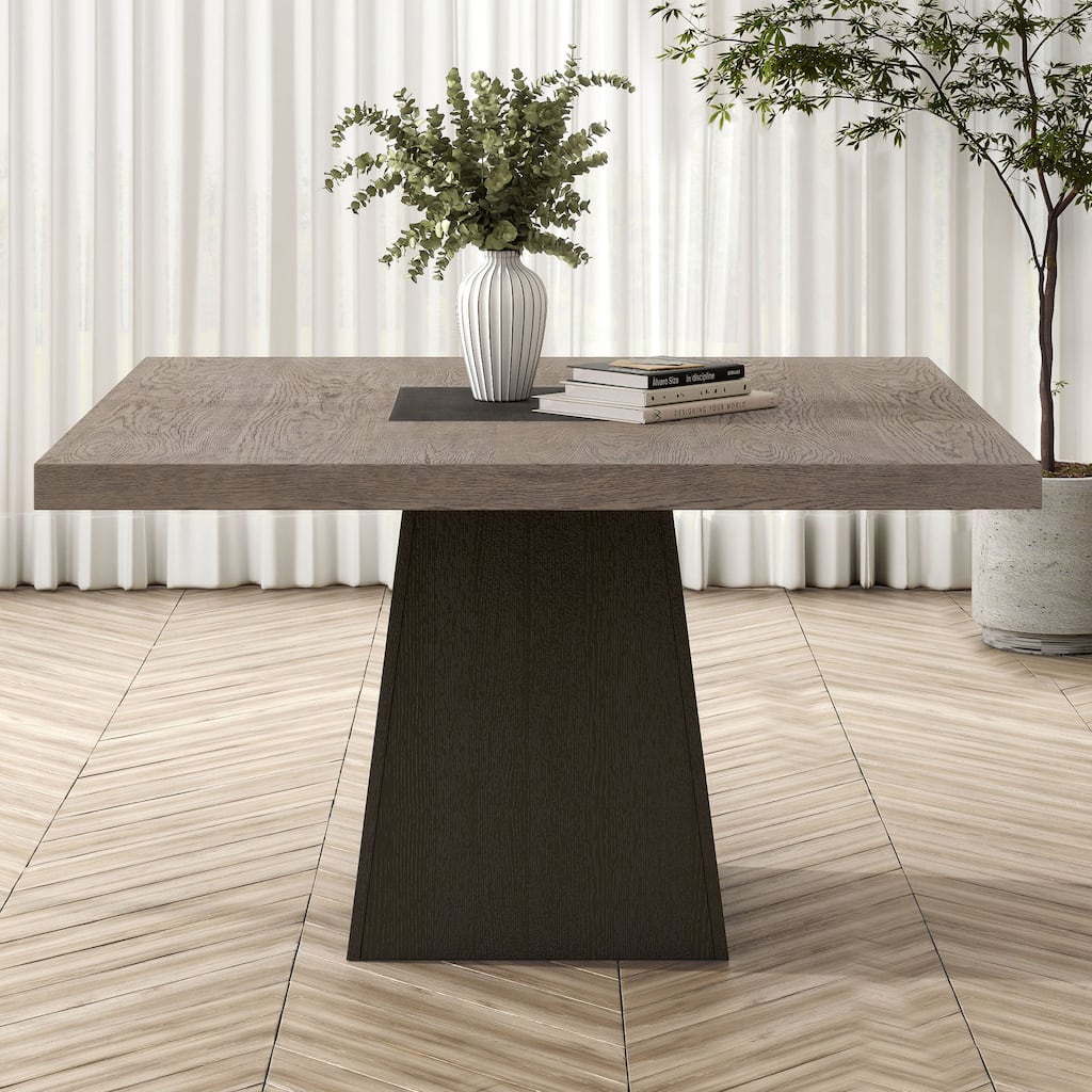 Furniture of America Callum Modern Rustic Oak Solid Wood 54-inch Square Dining Table