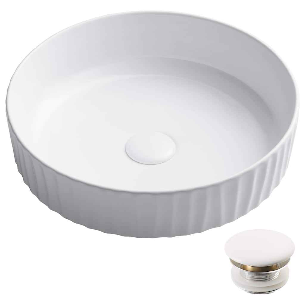 Kraus Viva 15-3/4" Circular Vitreous China Vessel Bathroom Sink with