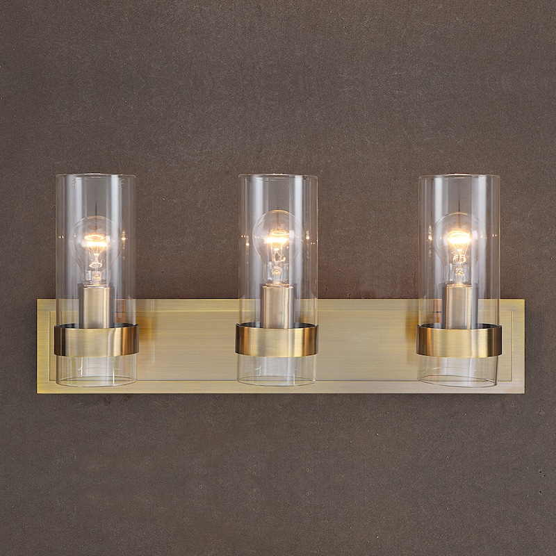 Uttermost Cardiff Antique Brass 3 Light Vanity - 10.13"H x 23"W x 5.75"D