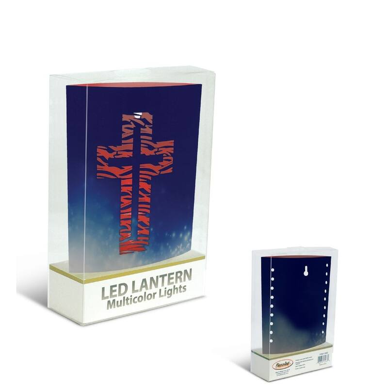 CoTa Global LED Lantern Cross - 5.1 inch x 6.3 inch - Multicolor