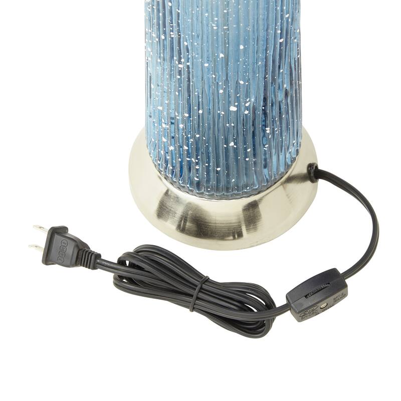 Felix River of Goods Blue and Beige Glass and Metal 22-Inch Table Lamp