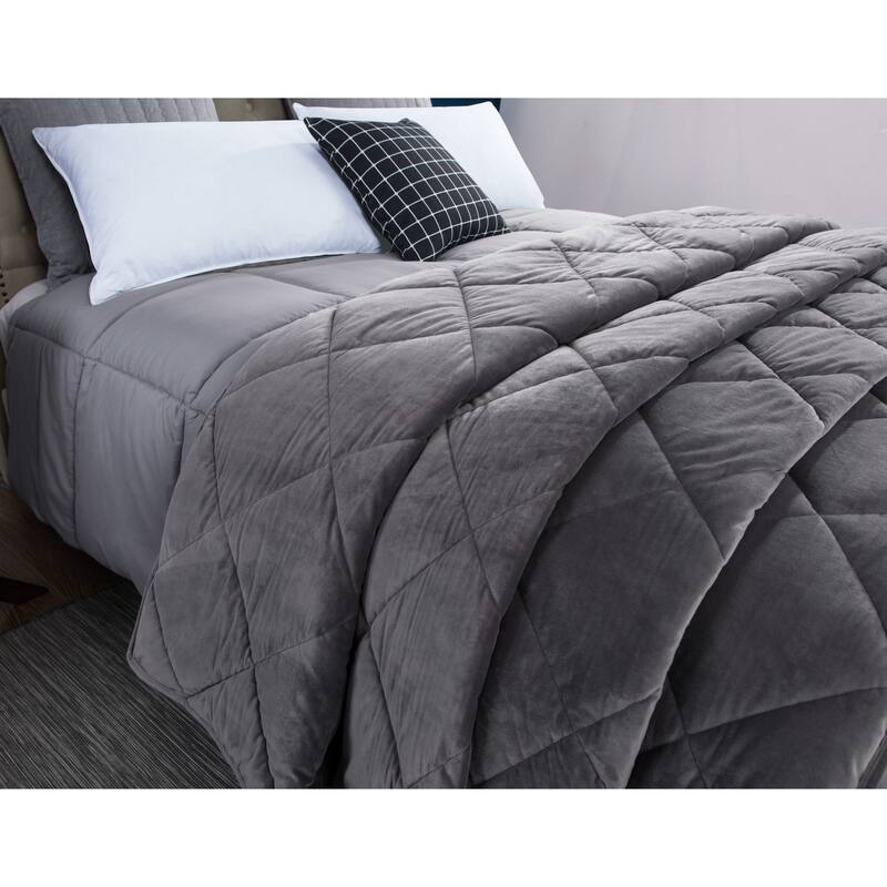 St. James Home Microfiber Comforter and Velvet Blanket Set