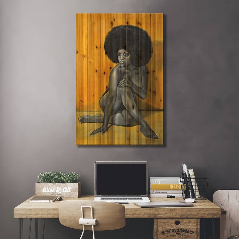 Black Essence Print On Wood by Damola Ayegbayo - Multi-Color