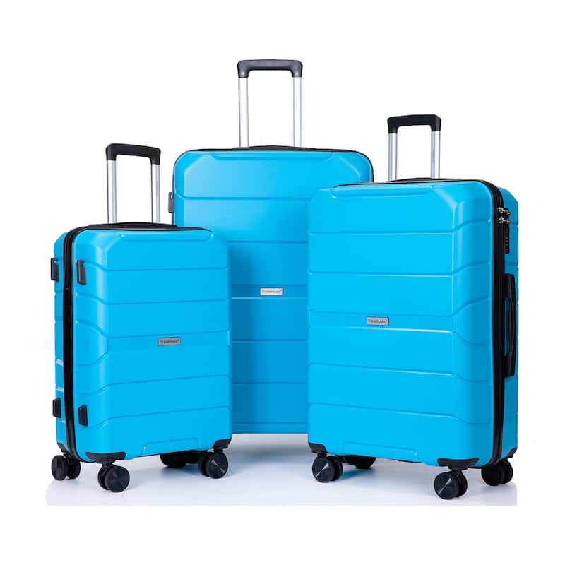Hardshell Suitcase Spinner Wheels PP Luggage Sets Lightweight Durable Suitcase with TSA Lock,3-Piece Set (20/24/28)