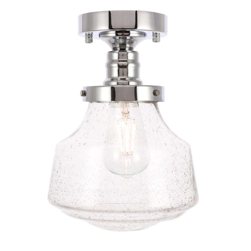 Nyle 1-Light Clear Bubble Glass Flush Mount