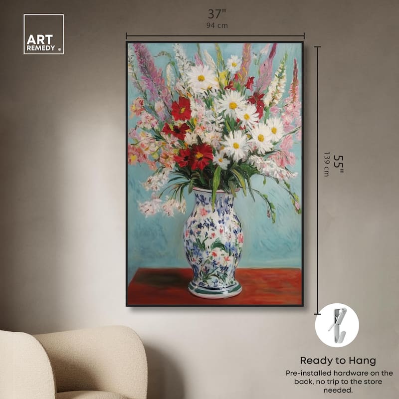 Flowers on a Table Canvas by Art Remedy