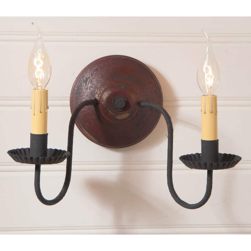 Ashford Wall Sconce In Plantation Red 12 Inches - 9 X 12.5 X 7.5 inches
