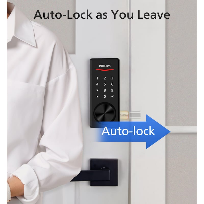 Philips Bluetooth Touchscreen Smart Deadbolt with Wi-Fi Bridge & Handle Set