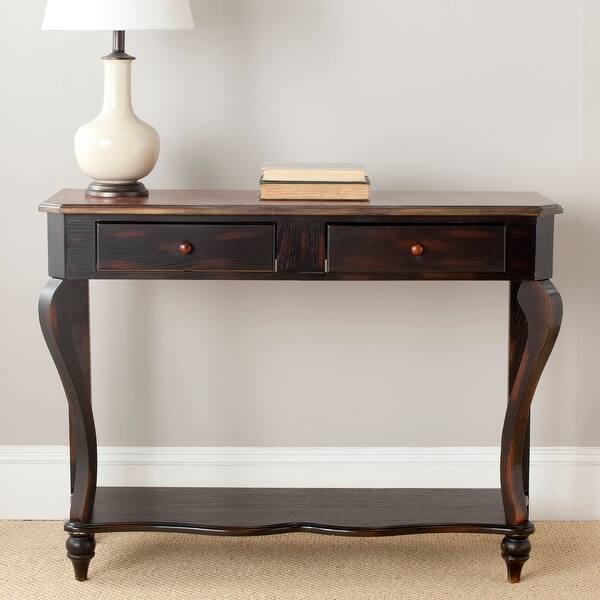 SAFAVIEH Katie Dark Brown Wood Console Table. - Bed Bath & Beyond - 5160235