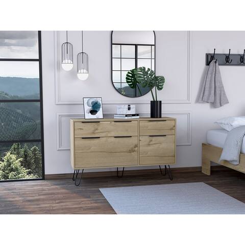 Aster Double Dresser-Four Drawers,Countertop, Four Steel Legs